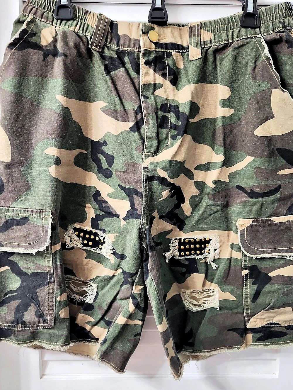Womens Camo Cargo Shorts Size XXL
